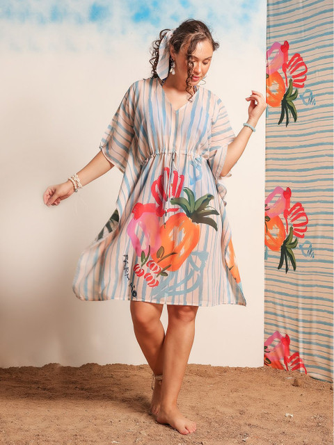 Aoba Playful Tooti Frooti Printed Beachwear Kaftan