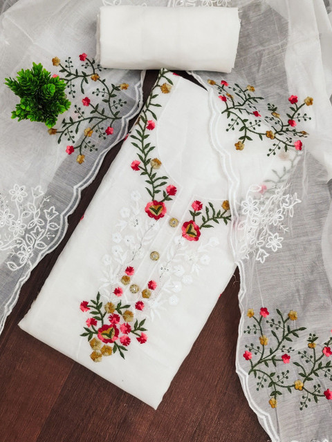 KALINI Women Cotton Blend Unstitched Dress Material