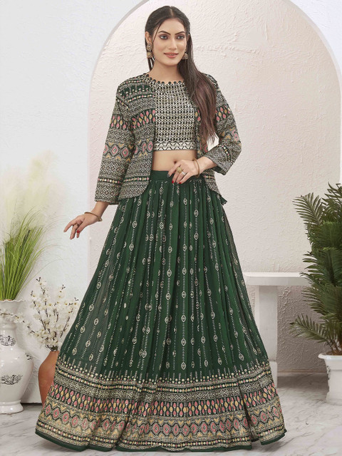 ODD BY chansi TRENDZ Embroidered Sequinned Ready to Wear Lehenga & Blouse With Jacket