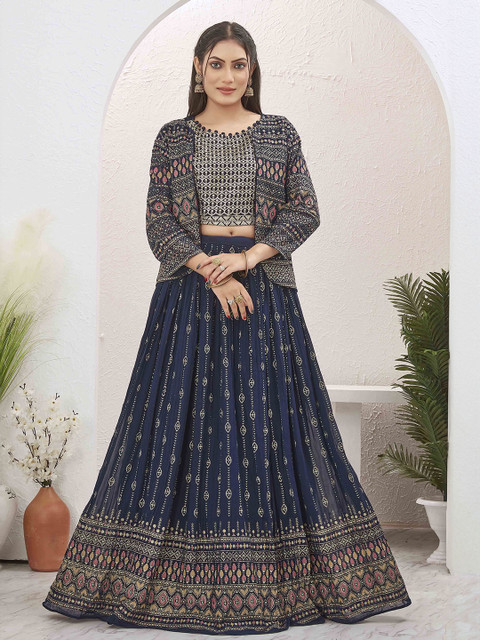 ODD BY chansi TRENDZ Embroidered Ready to Wear Lehenga & Blouse With Jacket