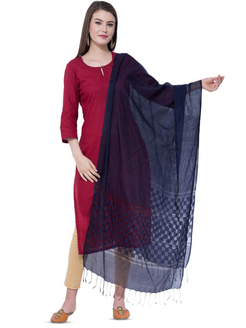 A R SILK DUPATTA HUB Geometric Woven Design Cotton Dupatta