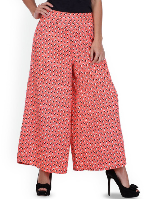 Deewa Women Animal Printed Wide Leg Anti Fit Palazzo