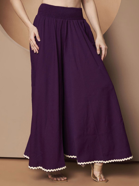 ZWERLON Women Flared Ethnic Palazzos