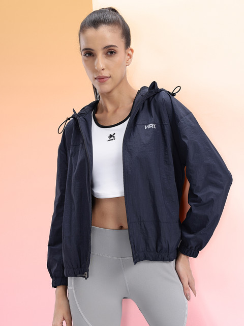 HRX by Hrithik Roshan Reflective Strip Detail Running Hooded Jacket