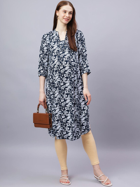 Mammas Maternity Women Printed V-Neck Maternity Kurti