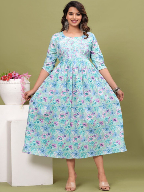 Style Heaven Women Floral Printed Pure Cotton Maternity Kurti