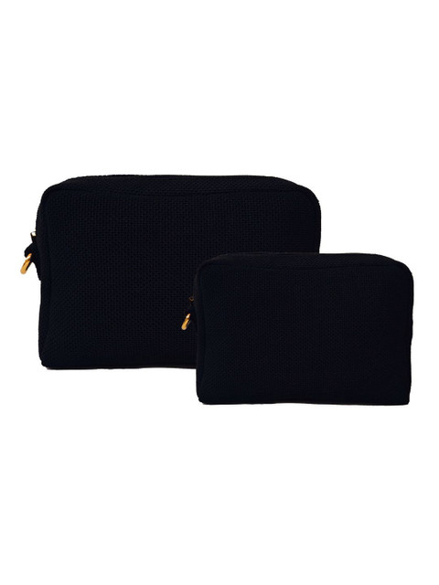 Joon Blu Set of 2 Black Travel Vanity Pouch