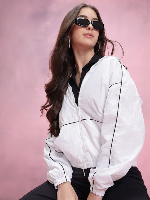 DressBerry Hooded Paneled Tailored Jacket