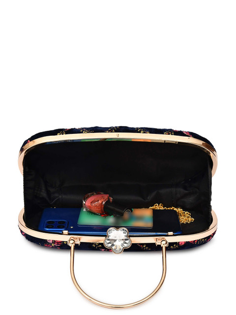 FOR THE BEAUTIFUL YOU Floral Embroidered Embellished Box Clutch - Image 5