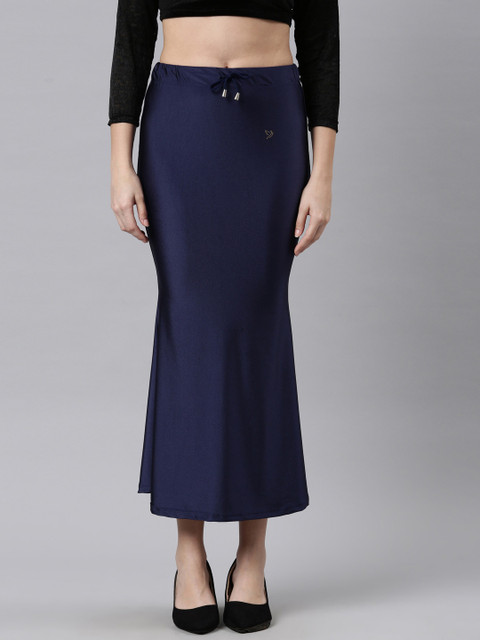 TWIN BIRDS Women Solid Coloured Silky Soft Stretchable Shimmer mermaid Saree Shapewear