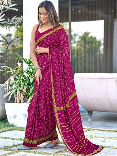 Anouk Floral Pure Cotton Saree - Image 2
