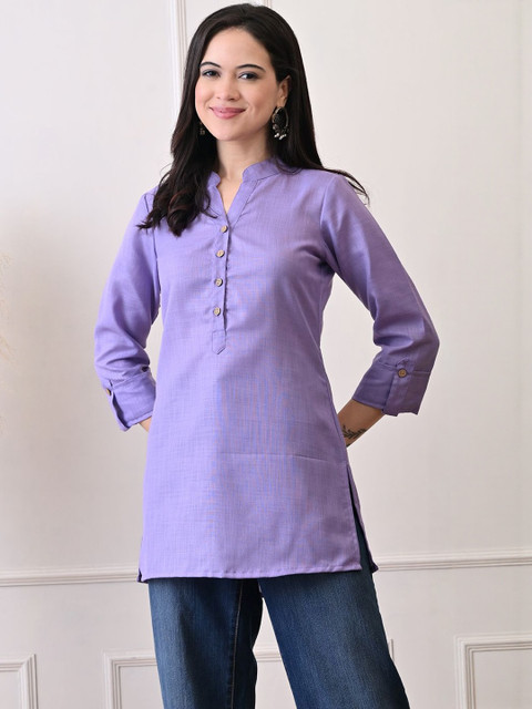 KALINI Women Lavender Pure Cotton Kurti