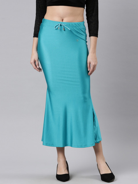 TWIN BIRDS Women Solid Coloured Silky Soft Stretchable Shimmer mermaid Saree Shapewear