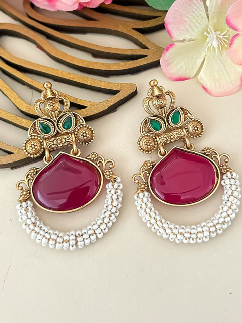 Zeviel Women Gold-Plated Contemporary Drop Earrings