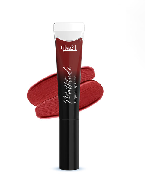 GLAM21 Mattitude Liquid Matte Lipstick with Vitamin E & Cherry Oil 7.5ml - Delulu Maroon