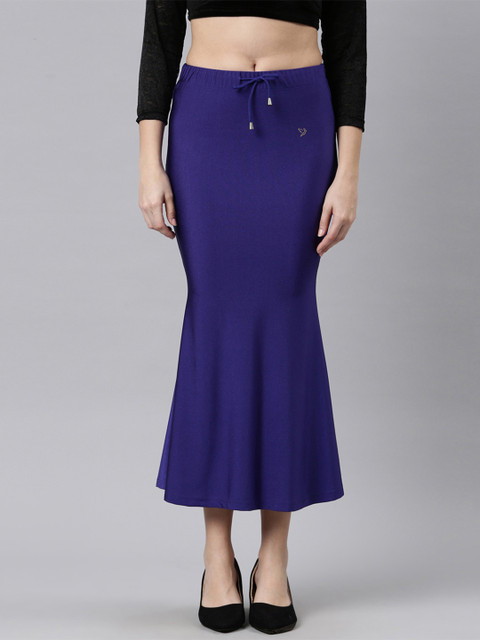 TWIN BIRDS Women Solid Coloured Silky Soft Stretchable Shimmer mermaid Saree Shapewear