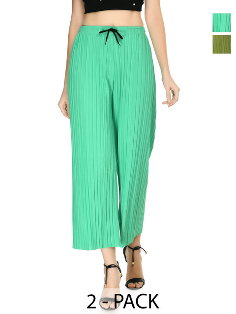 Gladly Women Pack Of 2 Straight Fit Palazzos