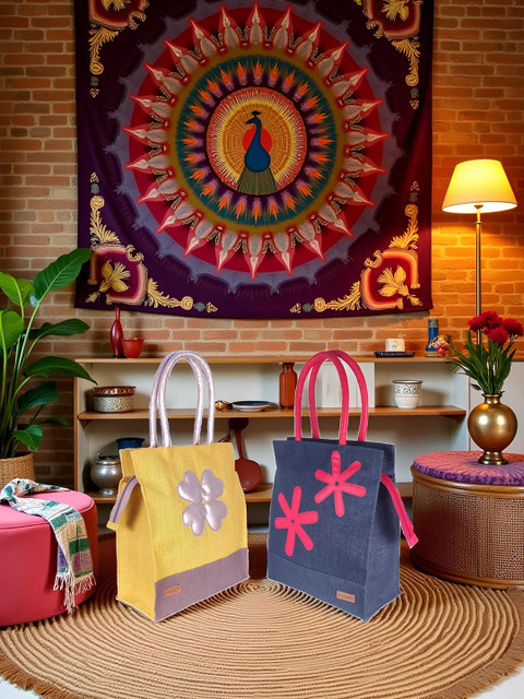 FOONTY Unisex Set of 2 Eco Friendly Lunch Bags