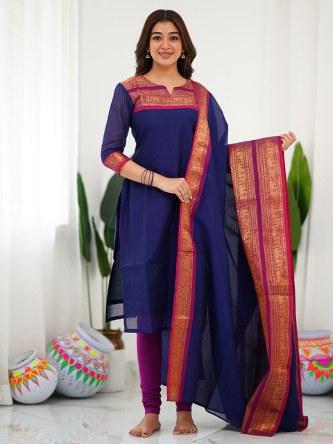 Shriyangan Women V-Neck Cotton A-Line Kurta