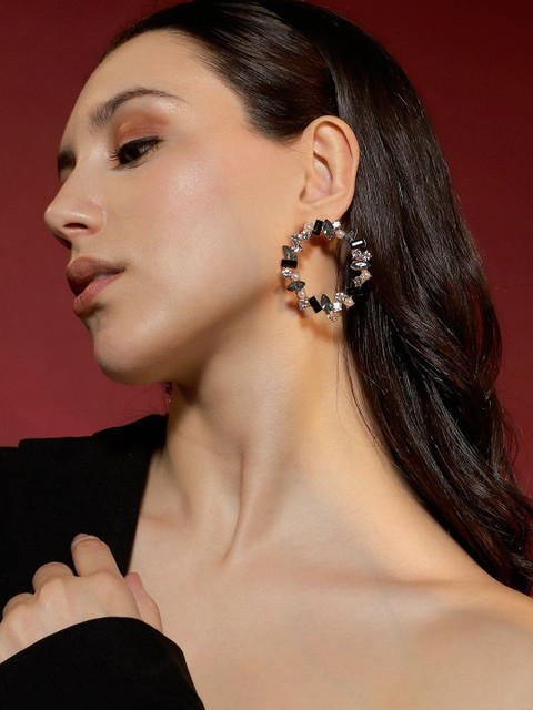 SOHI Women Crystal Hoop Earrings