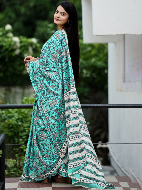 Anouk Women Batik Pure Cotton Saree - Image 2