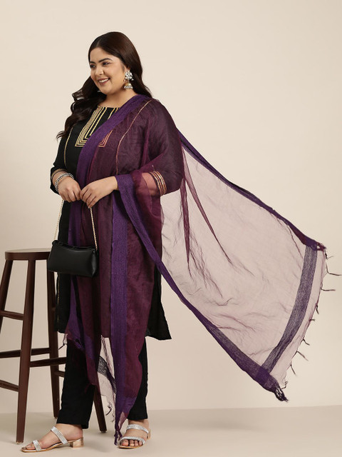 Varanga Women Solid Tasselled Daily Dupatta