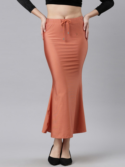 TWIN BIRDS Women Solid Coloured Silky Soft Stretchable Shimmer mermaid Saree Shapewear