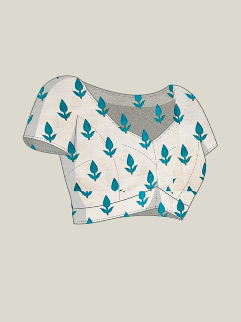 Anouk Women Batik Pure Cotton Saree - Image 4