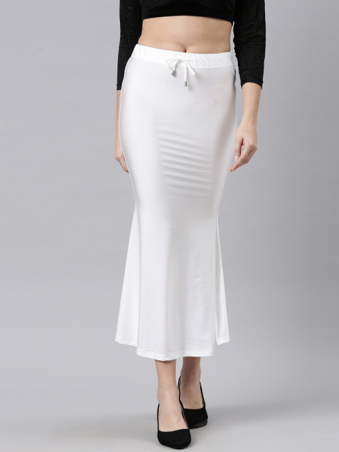 TWIN BIRDS Women Solid Coloured Silky Soft Stretchable Shimmer mermaid Saree Shapewear