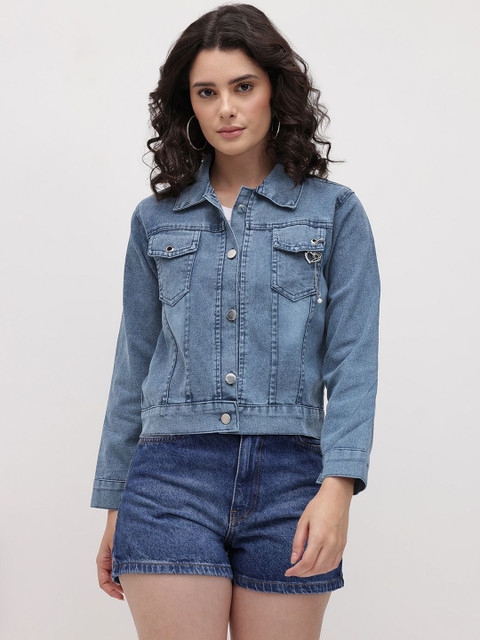 Roadster Women Blue Denim Denim Jacket