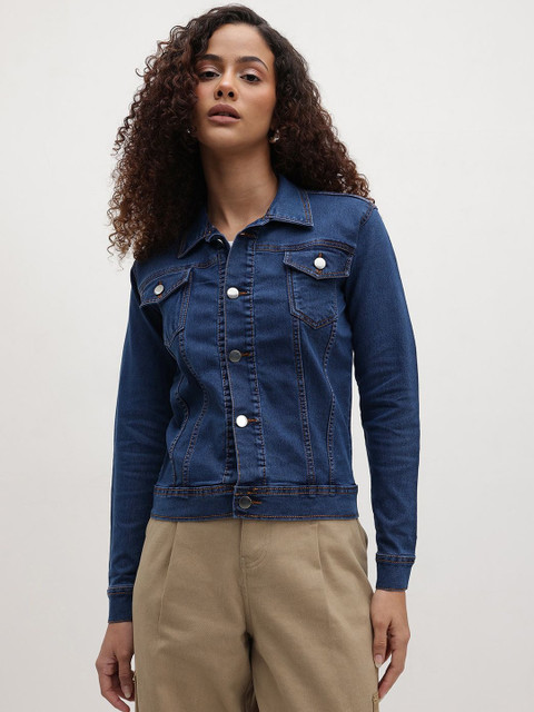 Roadster Women Blue Denim Denim Jacket