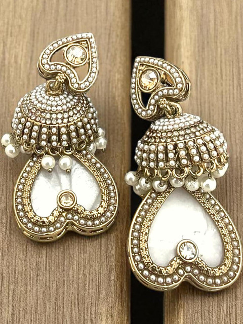 BFC - BUY FOR CHANGE Gold Plated Heart Shaped Jhumkas Earrings