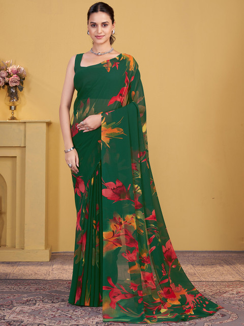 Garden Vareli Floral Printed Pure Georgette Saree