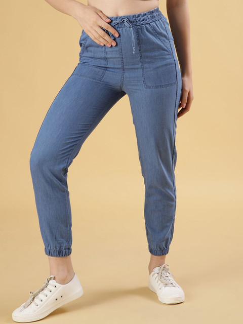 V-Mart Women Mid-Rise Non Stretchable Cotton Jogger Jeans