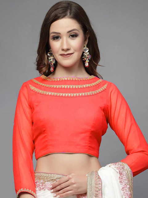 Utsav Fashion Embellished Georgette Back Tie Up Saree Blouse