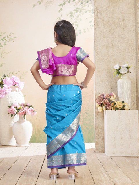 Aarika Girls Woven Design Saree - Image 5