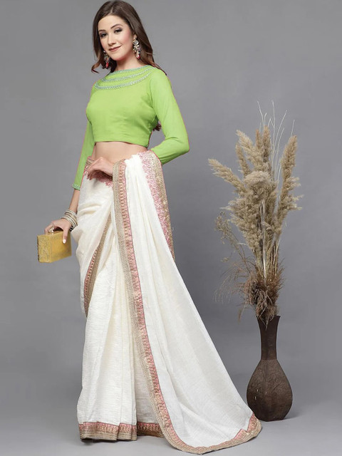 Utsav Fashion Embellished Tie Up Readymade SareeBlouse - Image 3