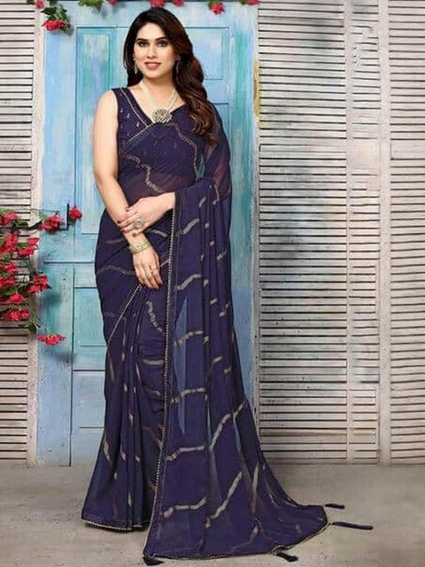 HERE&NOW Leheriya Pure Georgette Saree