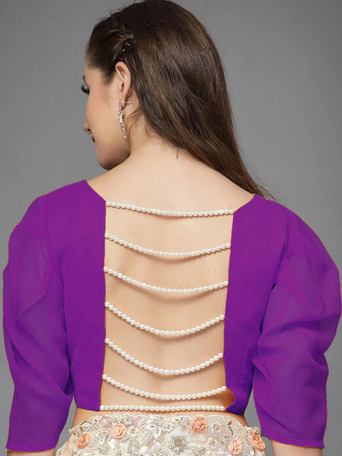 Utsav Fashion Embellished Backless Readymade Saree Blouse - Image 2