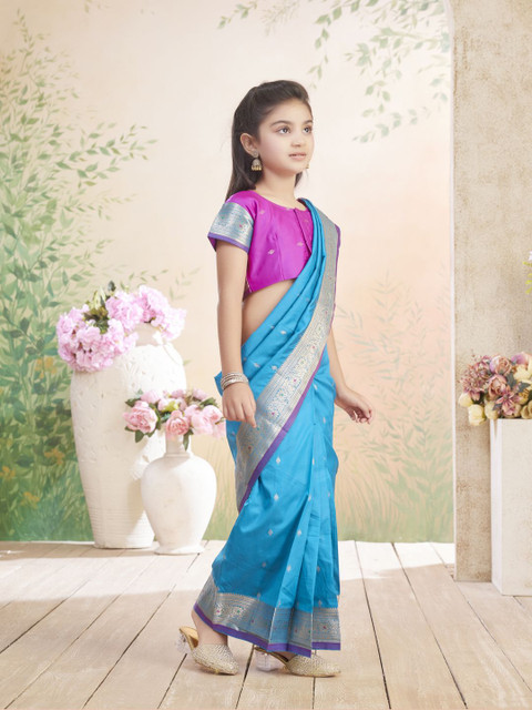 Aarika Girls Woven Design Saree - Image 3