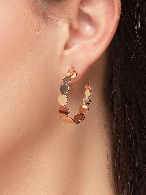 Bohey by KARATCART Set Of 6 Gold-Plated Semi Circular Shaped Half Hoop Earrings - Image 5