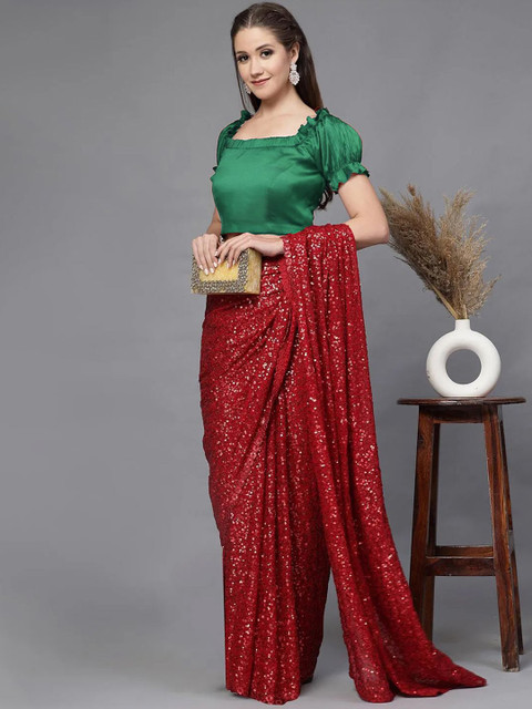 Utsav Fashion Square Neck Readymade Saree Blouse - Image 3