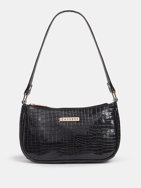 Caprese Animal Textured Baguette Shoulder Bag