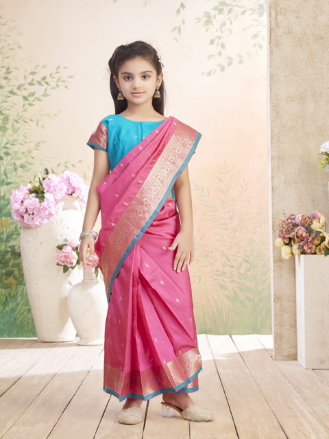 Aarika Girls Zari Woven Design Art Silk Saree