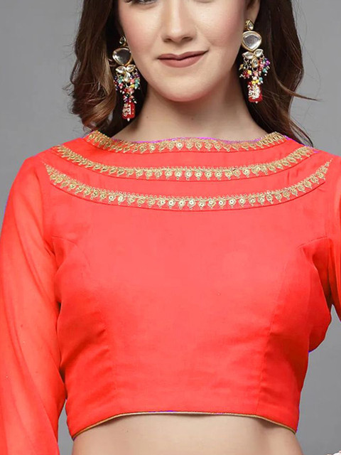 Utsav Fashion Embellished Georgette Back Tie Up Saree Blouse - Image 4