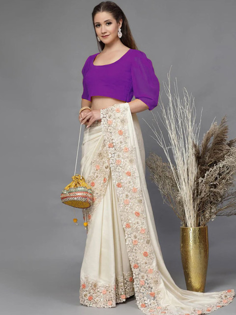 Utsav Fashion Embellished Backless Readymade Saree Blouse - Image 3