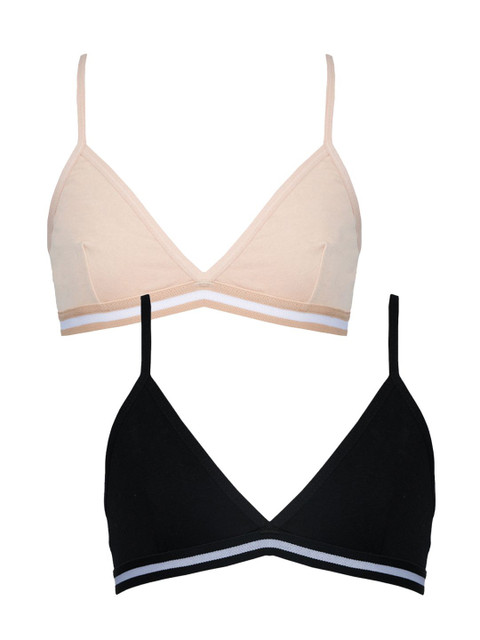 Charm n Cherish Girls Pack of 2 Medium Coverage Non Padded Beginners Bra