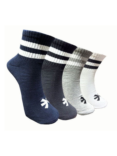 HRX by Hrithik Roshan Unisex Pack Of 4 Colourblocked Assorted Ankle Length Socks