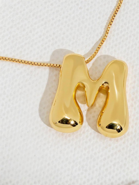 ARISTAL Jewellery Women Gold-Plated Stainless Steel Alphatic Letter Necklace