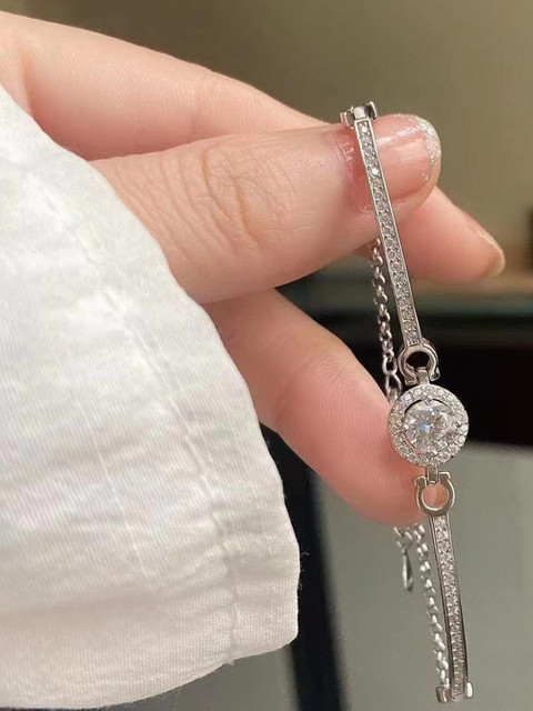 DressBerry Women Cubic Zirconia Studded Silver-Plated Bracelet